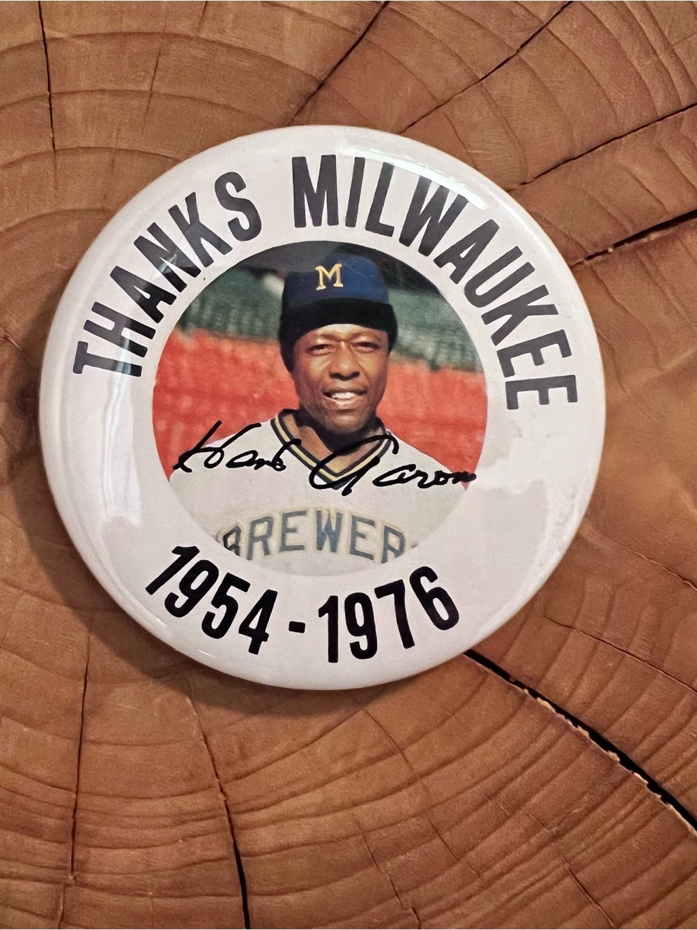 Milwaukee Brewers Thanks Milwaukee 1954-1976 Commemorative White Button